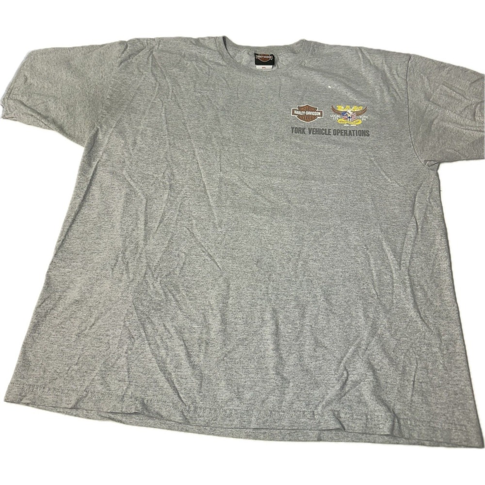 Harley-Davidson Motorcycles York Vehicle Operations Gray T-Shirt Men's 2XL